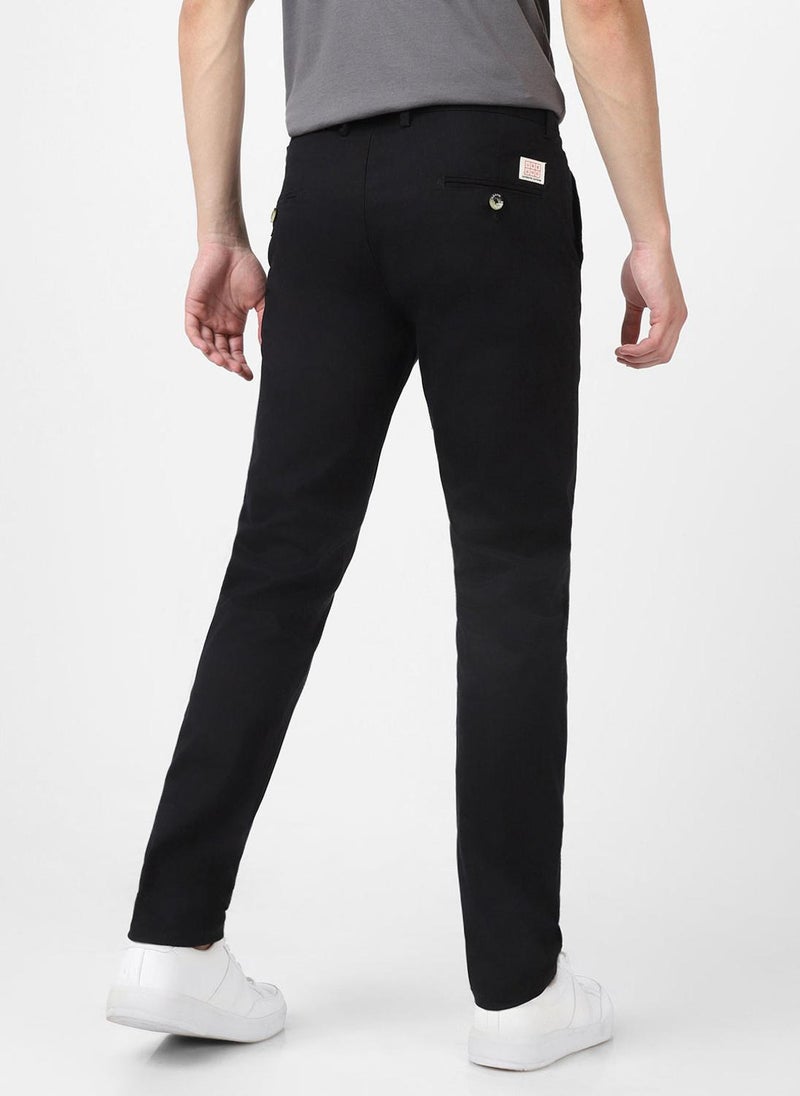 Urbano Fashion Men's Black Cotton Slim Fit Casual Chinos Trousers Stretch - Image 4